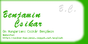 benjamin csikar business card